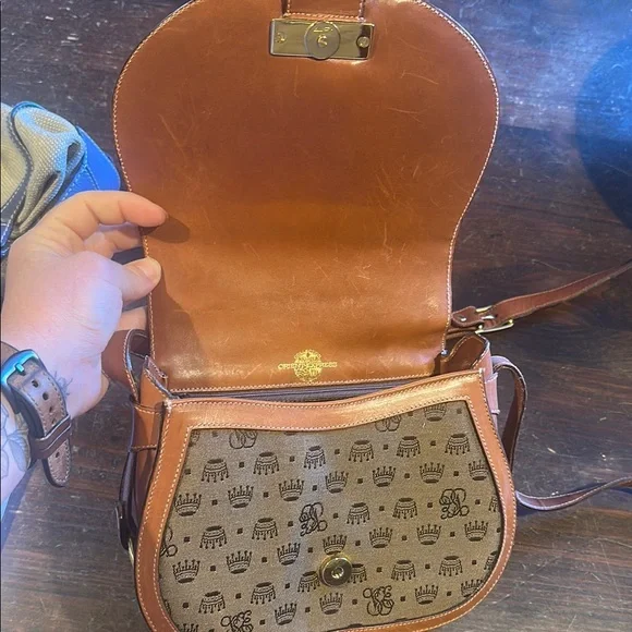 Venice Simpson Orient express Brown Leather and Canvas Shoulder Bag - Picture 6 of 8